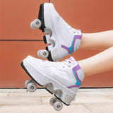 Boys And Girls Double Wheel Row Sneakers Can Be Put Away