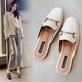 Summer New Style Heel-free Closed Toe Half Slippers For Women