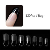 120pcs/bag Matte Press On Nail Tips Soft Full Cover False Nails Oval