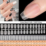 120pcs/bag Matte Press On Nail Tips Soft Full Cover False Nails Oval