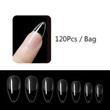 120pcs/bag Matte Press On Nail Tips Soft Full Cover False Nails Oval