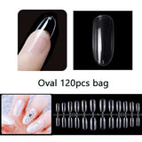 120pcs/bag Matte Press On Nail Tips Soft Full Cover False Nails Oval