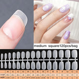 120pcs/bag Matte Press On Nail Tips Soft Full Cover False Nails Oval