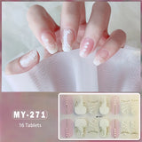 DIY Baking-free Nail Stickers Long-Lasting Solid Color Fresh Flowers