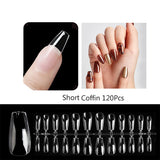 120pcs/bag Matte Press On Nail Tips Soft Full Cover False Nails Oval