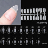 120pcs/bag Matte Press On Nail Tips Soft Full Cover False Nails Oval