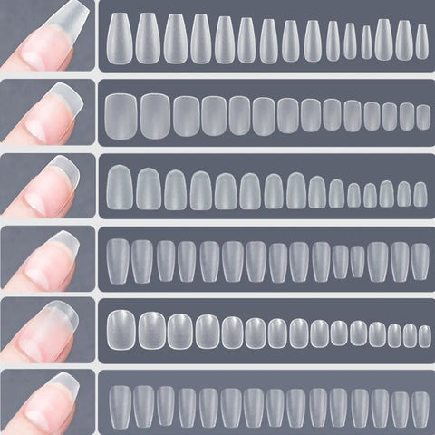 120pcs/bag Matte Press On Nail Tips Soft Full Cover False Nails Oval