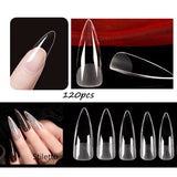 120pcs/bag Matte Press On Nail Tips Soft Full Cover False Nails Oval