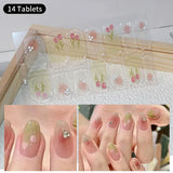 DIY Baking-free Nail Stickers Long-Lasting Solid Color Fresh Flowers