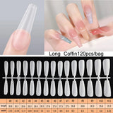 120pcs/bag Matte Press On Nail Tips Soft Full Cover False Nails Oval