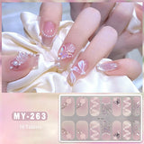 DIY Baking-free Nail Stickers Long-Lasting Solid Color Fresh Flowers