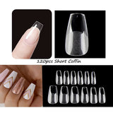 120pcs/bag Matte Press On Nail Tips Soft Full Cover False Nails Oval