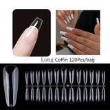 120pcs/bag Matte Press On Nail Tips Soft Full Cover False Nails Oval