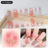 DIY Baking-free Nail Stickers Long-Lasting Solid Color Fresh Flowers