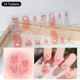 DIY Baking-free Nail Stickers Long-Lasting Solid Color Fresh Flowers