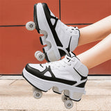 Boys And Girls Double Wheel Row Sneakers Can Be Put Away