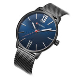 Men's Fashion Color Dial Stainless Steel Strap Wrist Quartz Watch